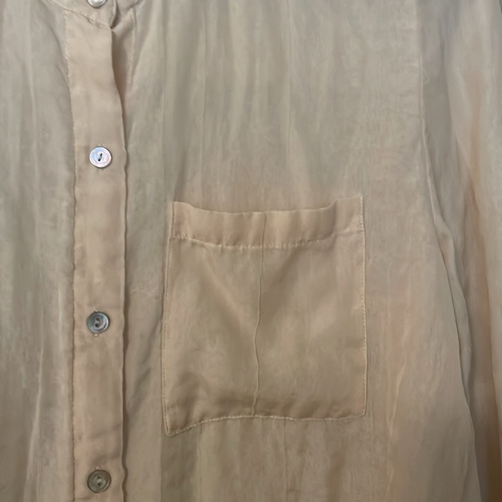 Eileen Fisher size PS/PP very light peach colored blouse - Picture 8 of 13
